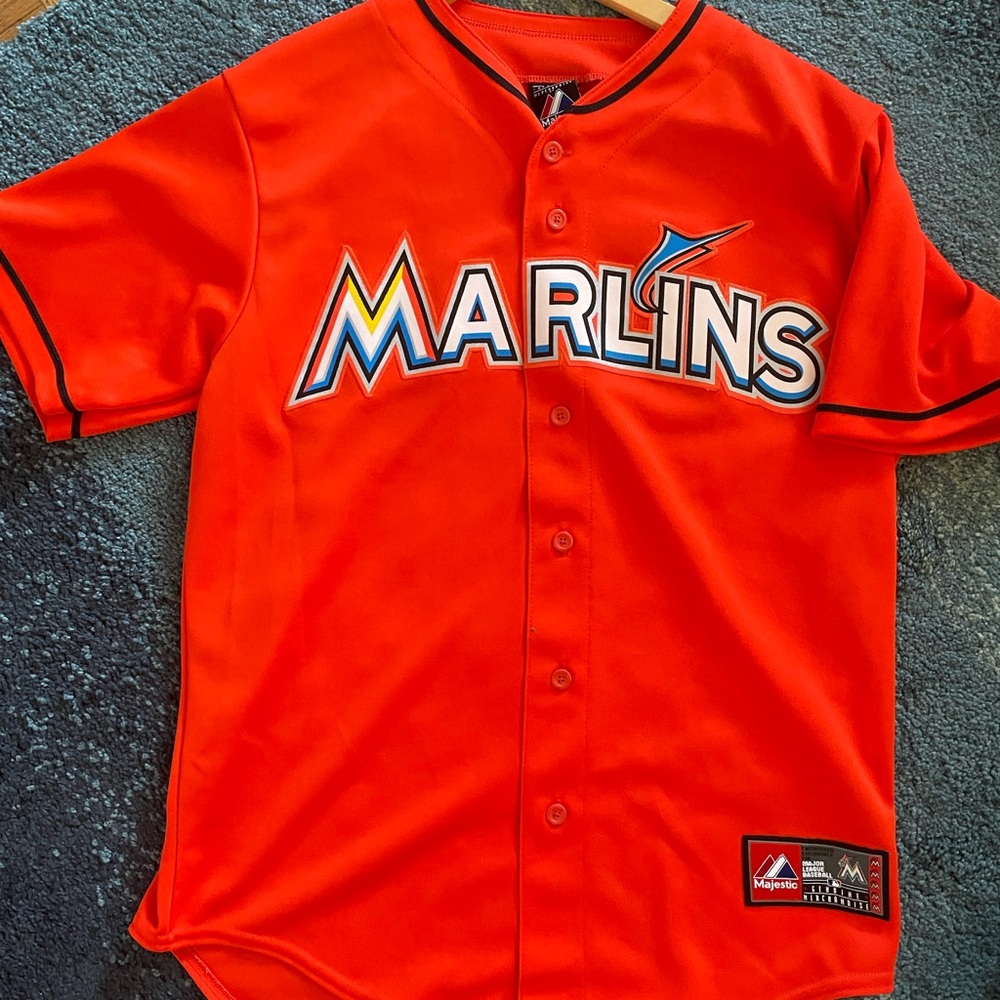 MIAMI MARLINS ORANGE baseball JERSEY 📦 mint condition majestic brand